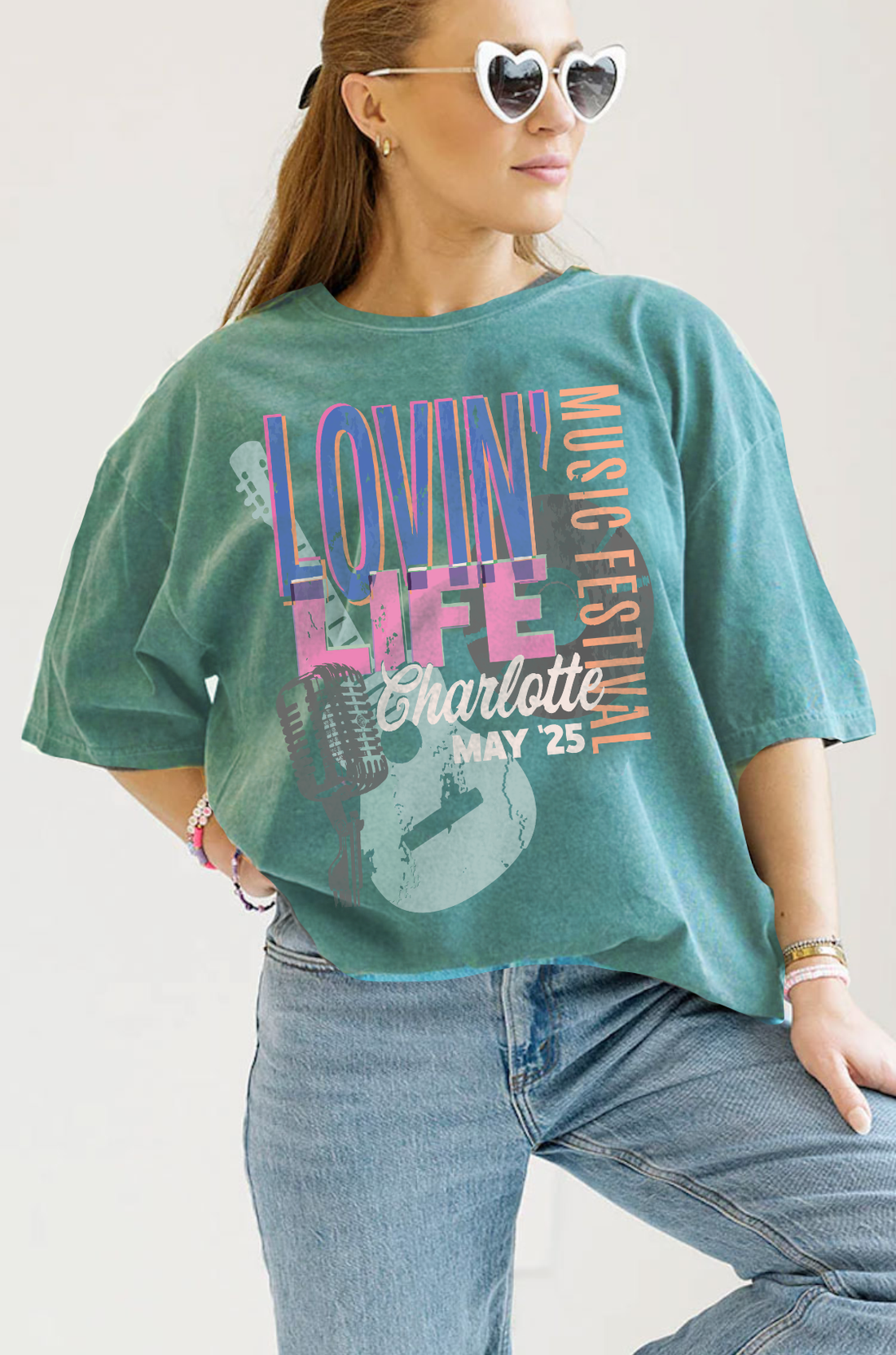Lovin Life Emerald Tee- Girl Tribe Co. Lovin' Life X Girl Tribe 