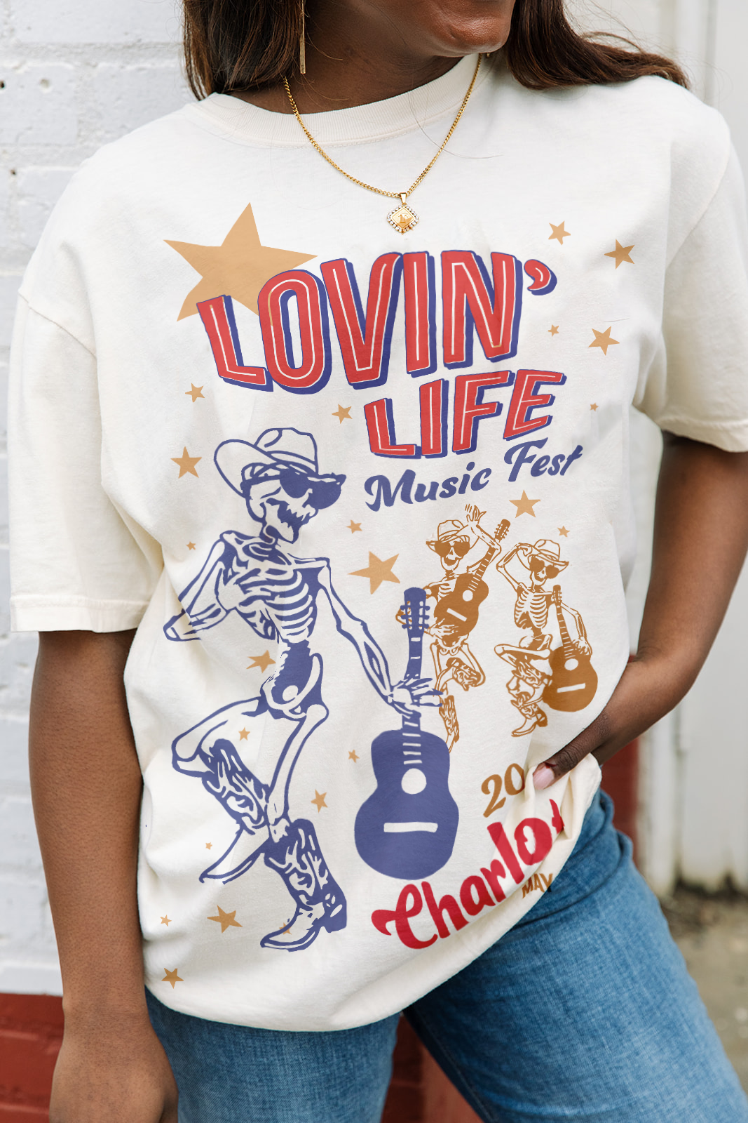 Lovin Life Skeleton Tee- Girl Tribe Co. Lovin' Life X Girl Tribe 