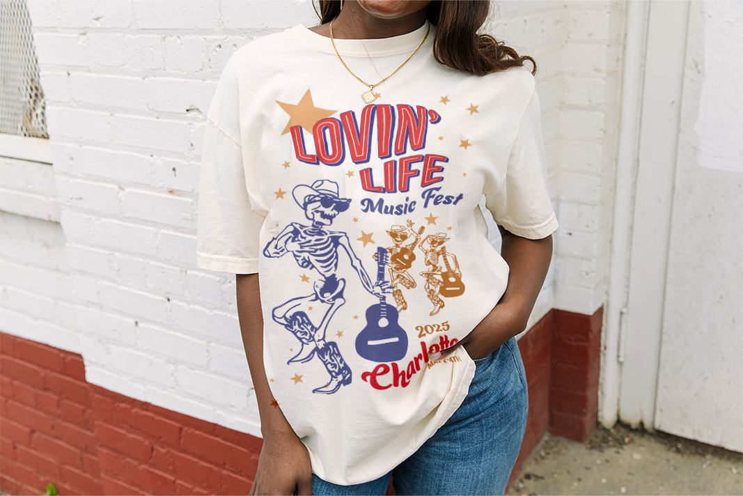 Lovin Life Skeleton Tee- Girl Tribe Co. Lovin' Life X Girl Tribe 