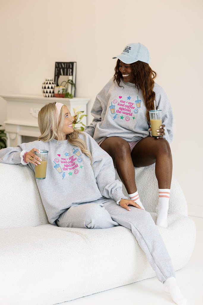 Me And My Iced Coffee Sweatshirt- Girl Tribe Co. Me + My Collection 