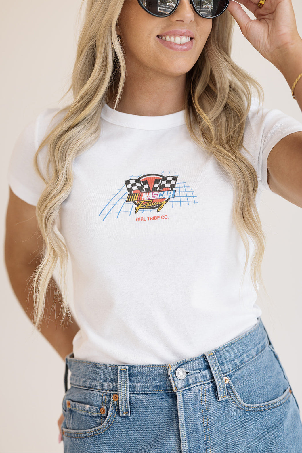 NASCAR 90's Racing Baby Tee- Girl Tribe Co. NASCAR X Girl Tribe 