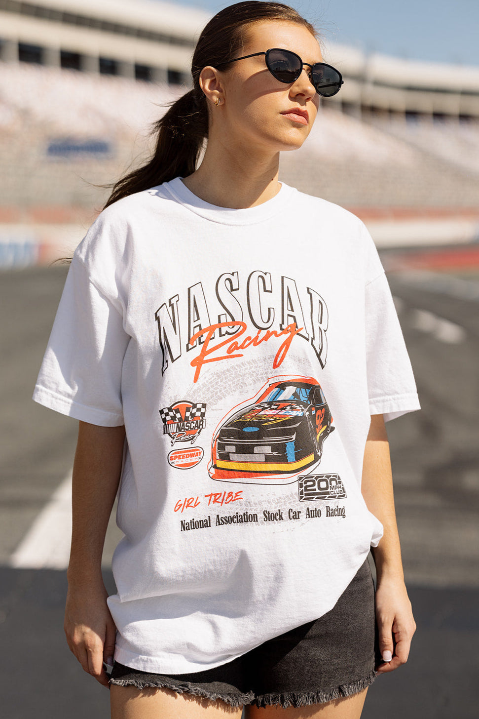NASCAR Racing Speedway Racer Tee- Girl Tribe Co. NASCAR X Girl Tribe 