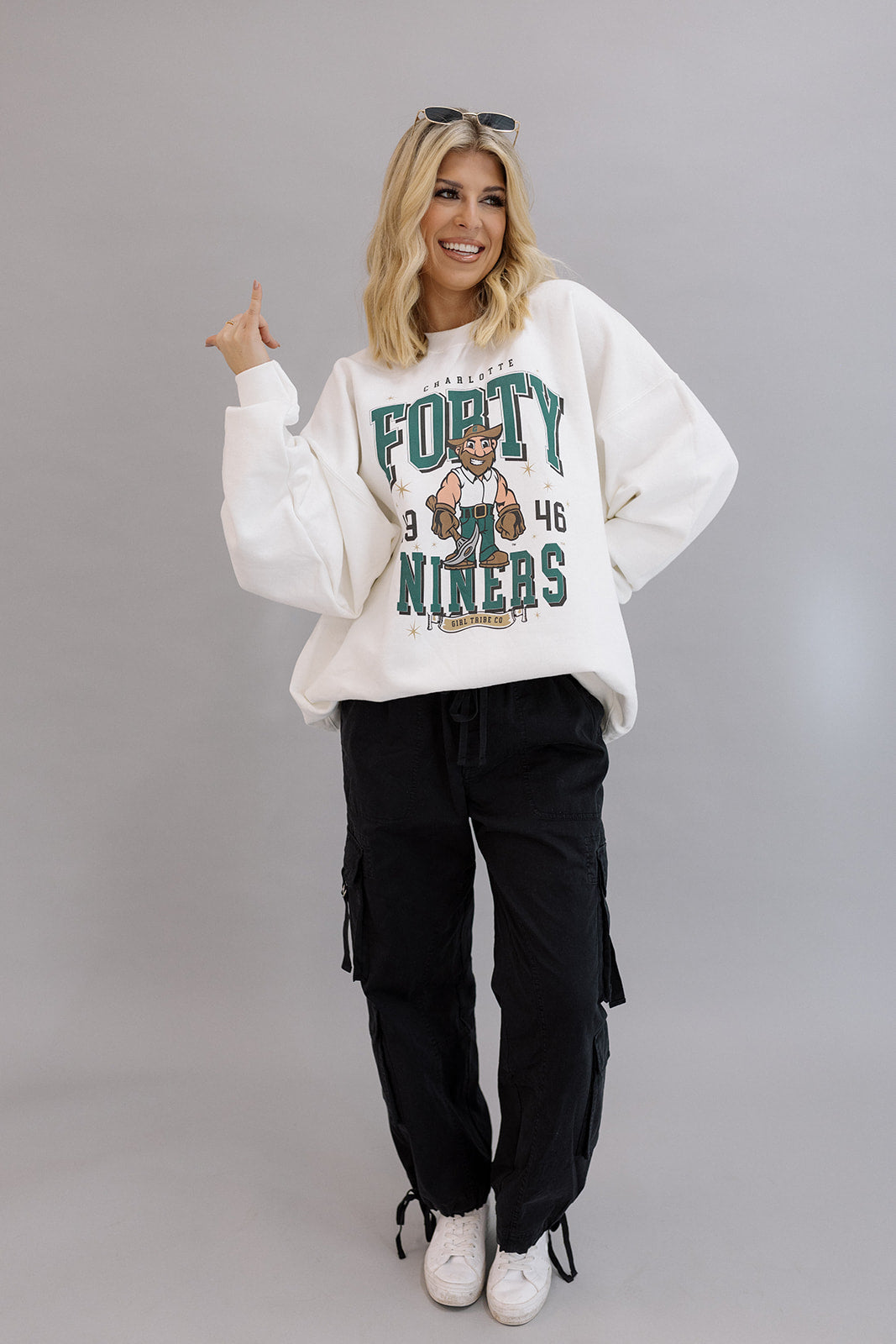 Niners Sparkle Sweatshirt- Girl Tribe Co. UNCC X Girl Tribe 