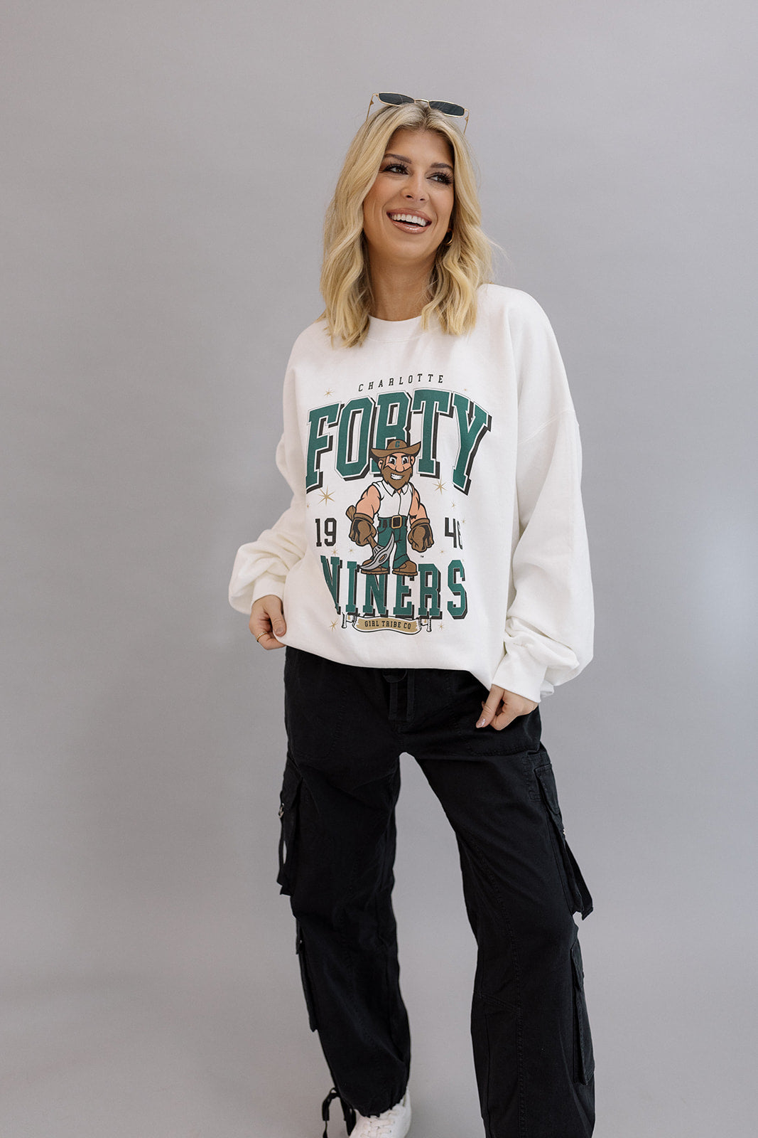 Niners Sparkle Sweatshirt- Girl Tribe Co. UNCC X Girl Tribe 
