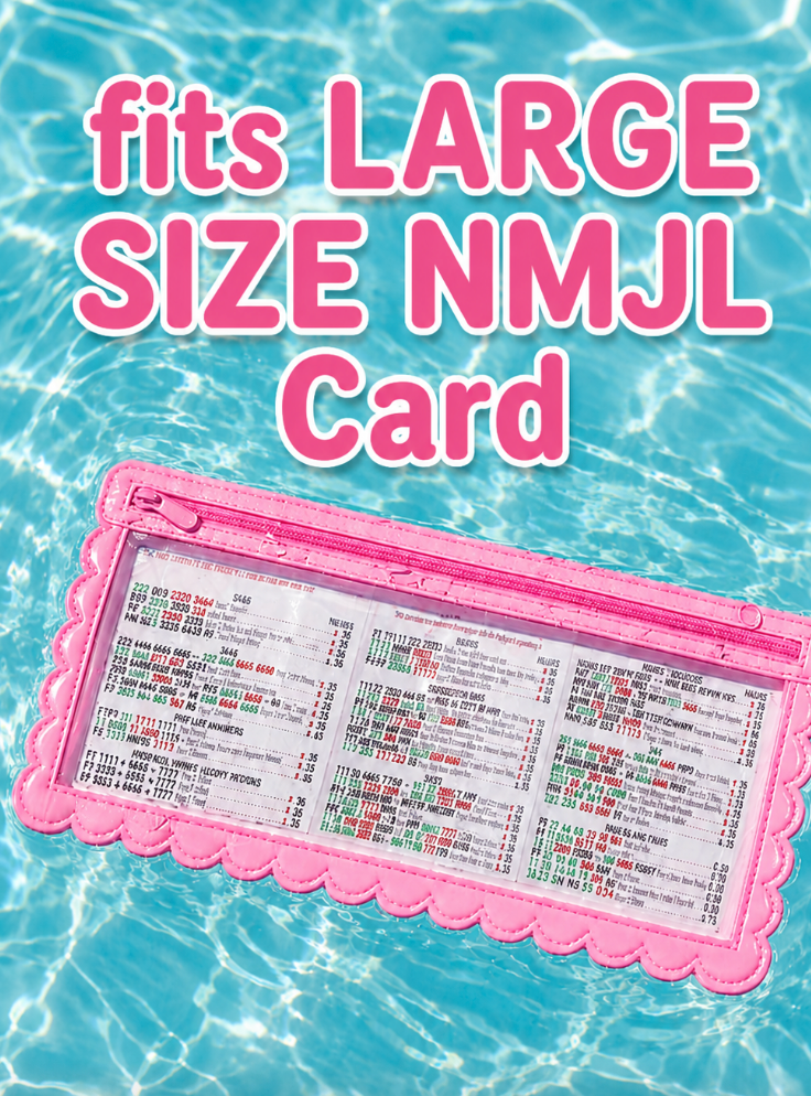 Splash-Proof Mahjong Card Holder for Pool Mahjong - Pink Scallops LARGE SIZE