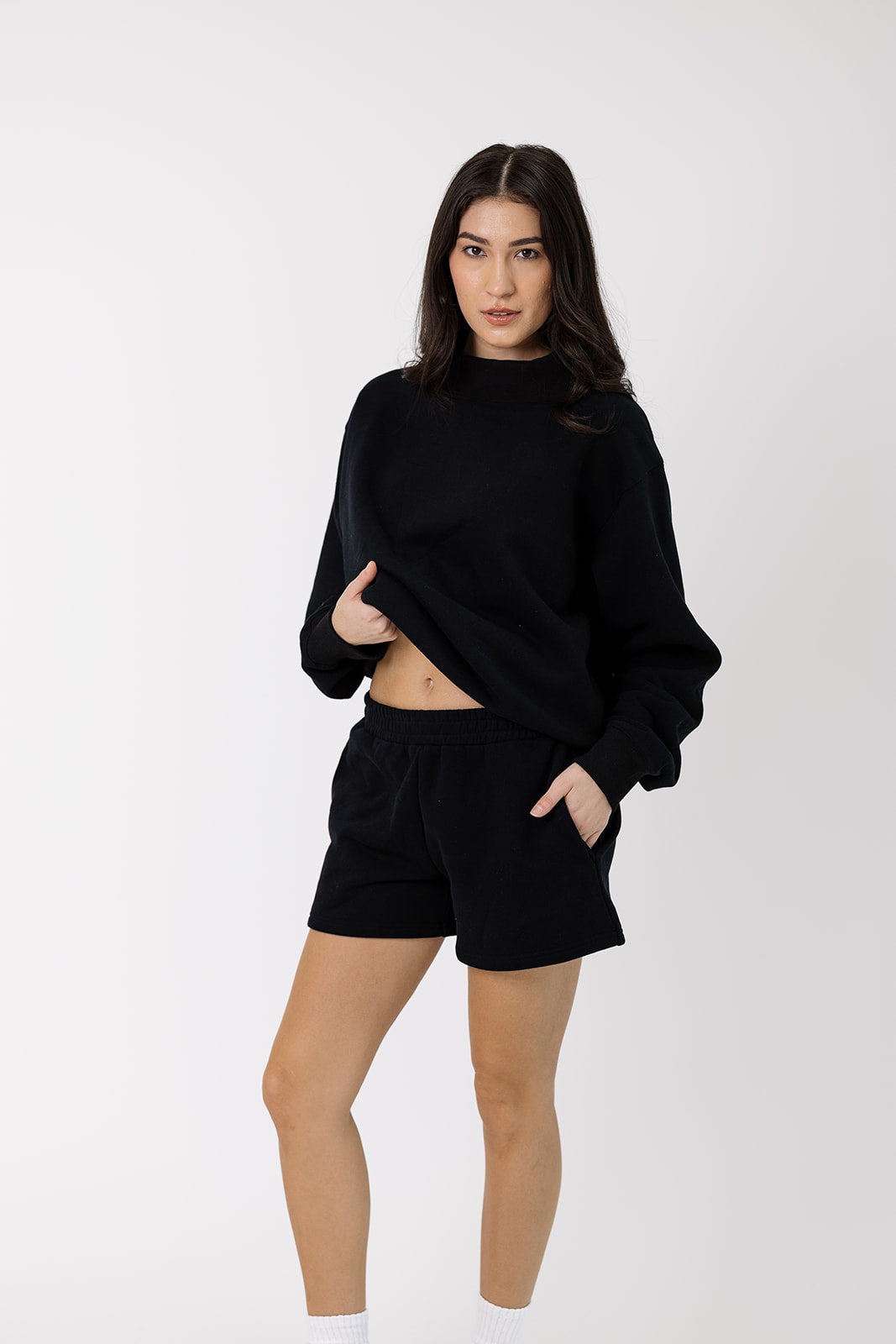 Girl Tribe Mock Neck in Black