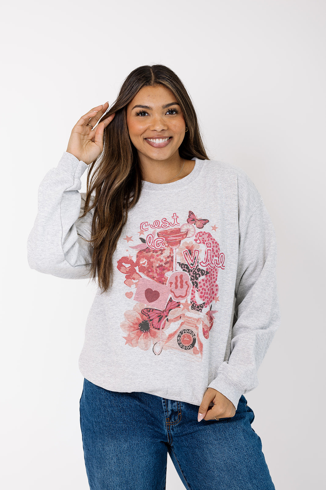 C'est La Vie Collage Crewneck