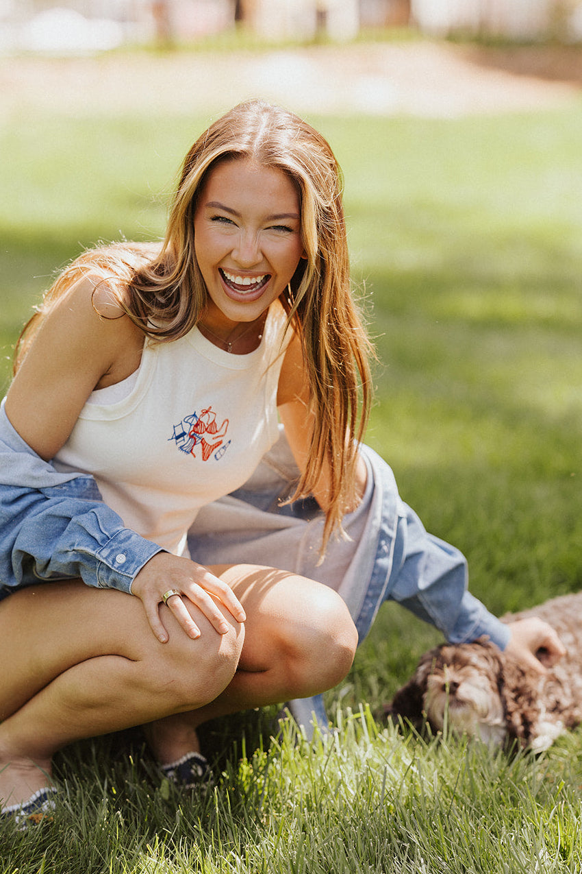 Americana Bikini Embroidered Tank Top