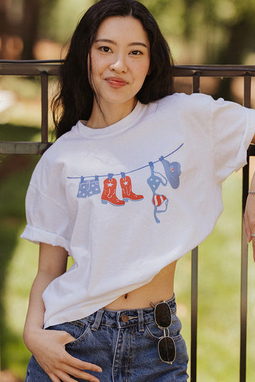 Americana Clothesline Summer Tee