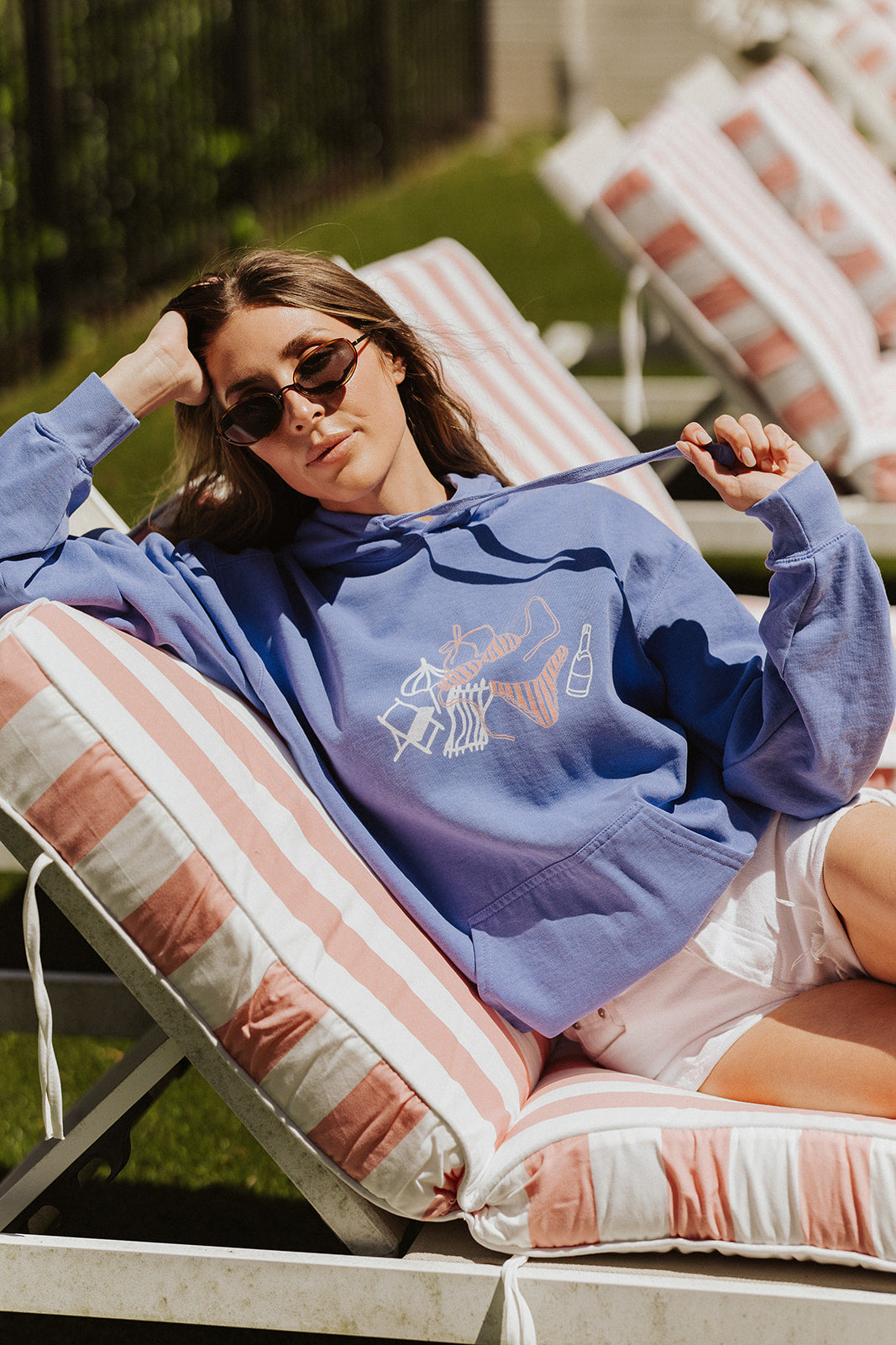 Out of Office Bikini Hoodie in Blue