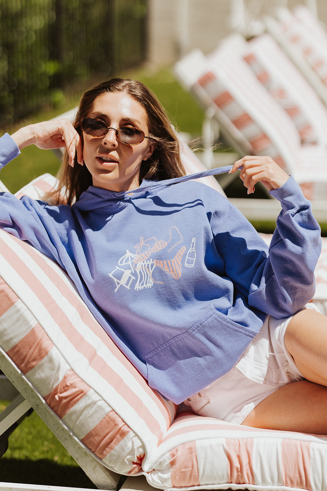 Out of Office Bikini Hoodie in Blue