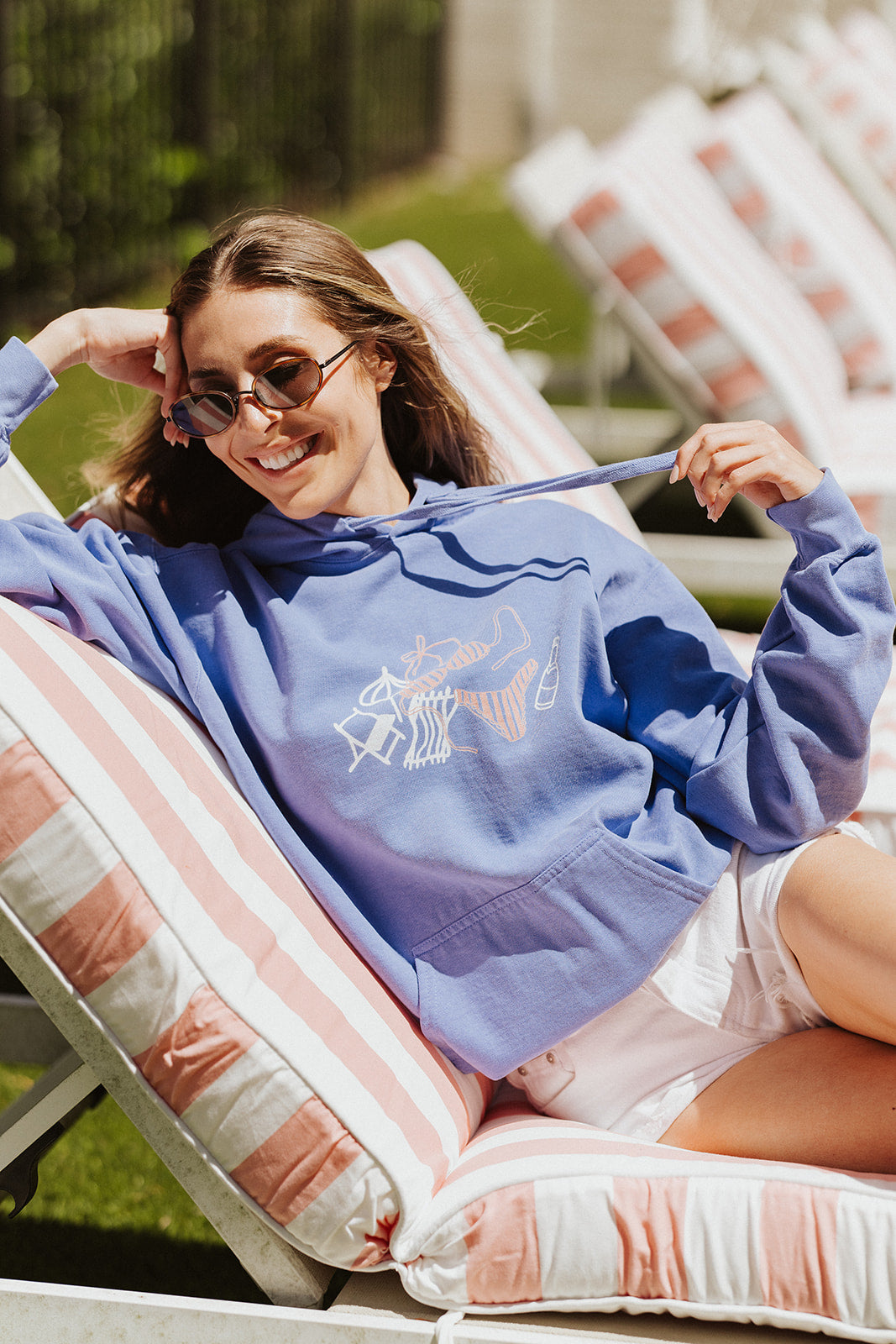 Out of Office Bikini Hoodie in Blue