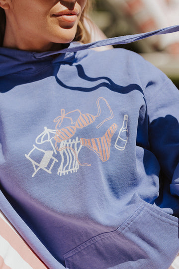 Out of Office Bikini Hoodie in Blue