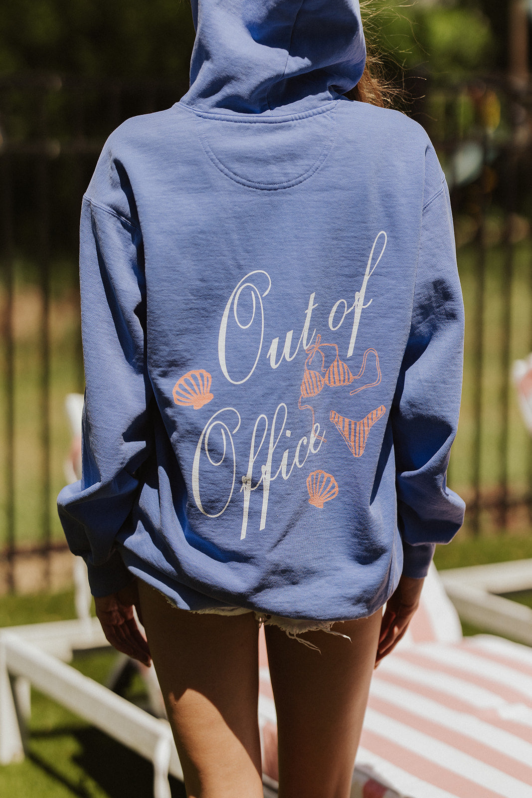 Out of Office Bikini Hoodie in Blue