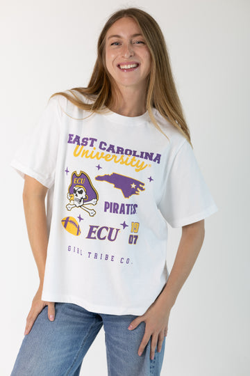 East Carolina University Campus Collage Boxy Crop Tee