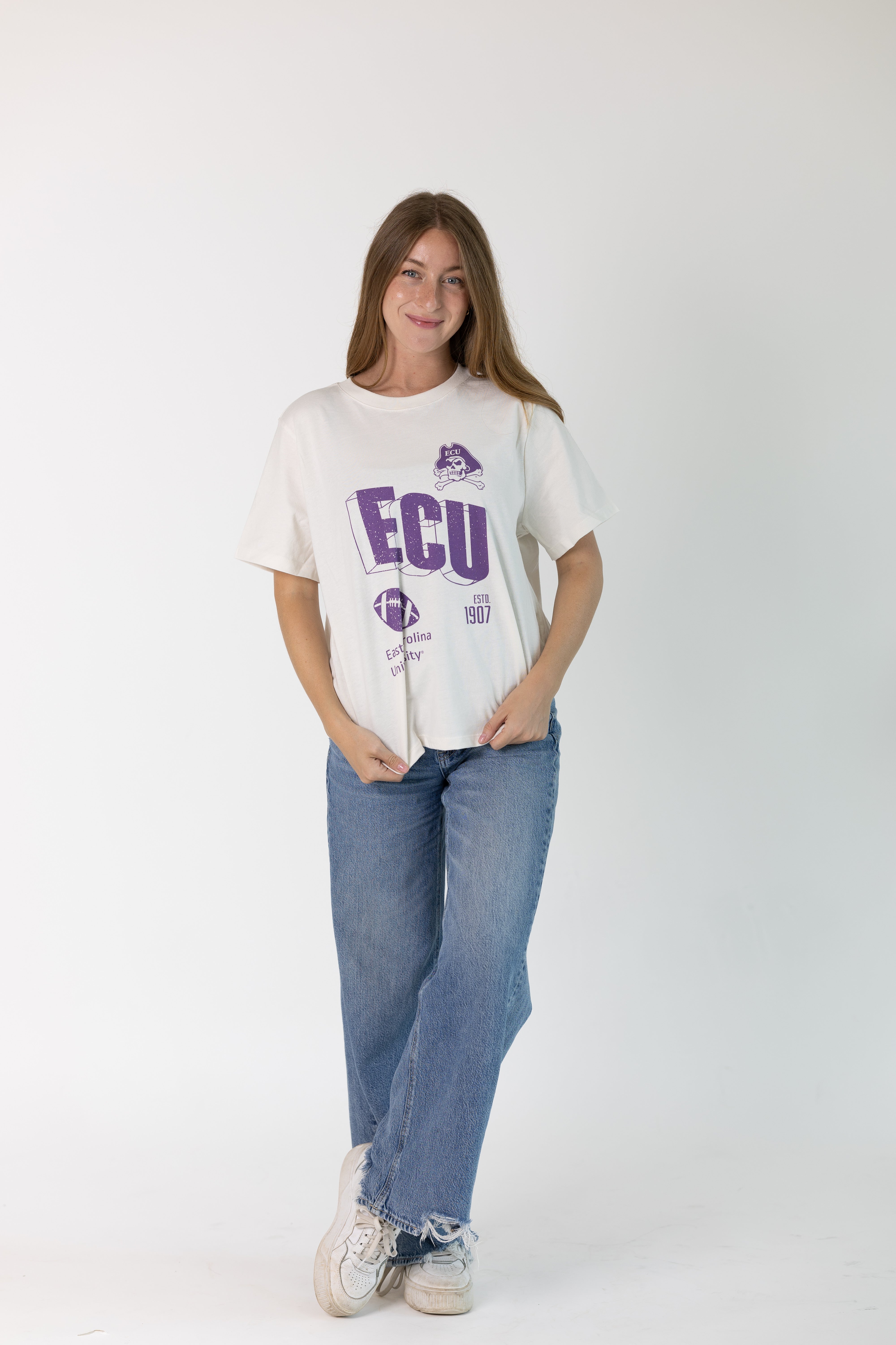 East Carolina University Vintage Womens Letter Tee