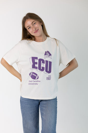 East Carolina University Vintage Womens Letter Tee