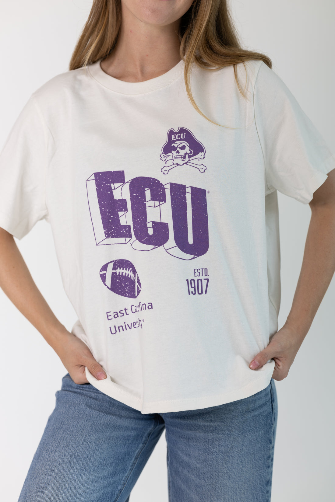 East Carolina University Vintage Womens Letter Tee