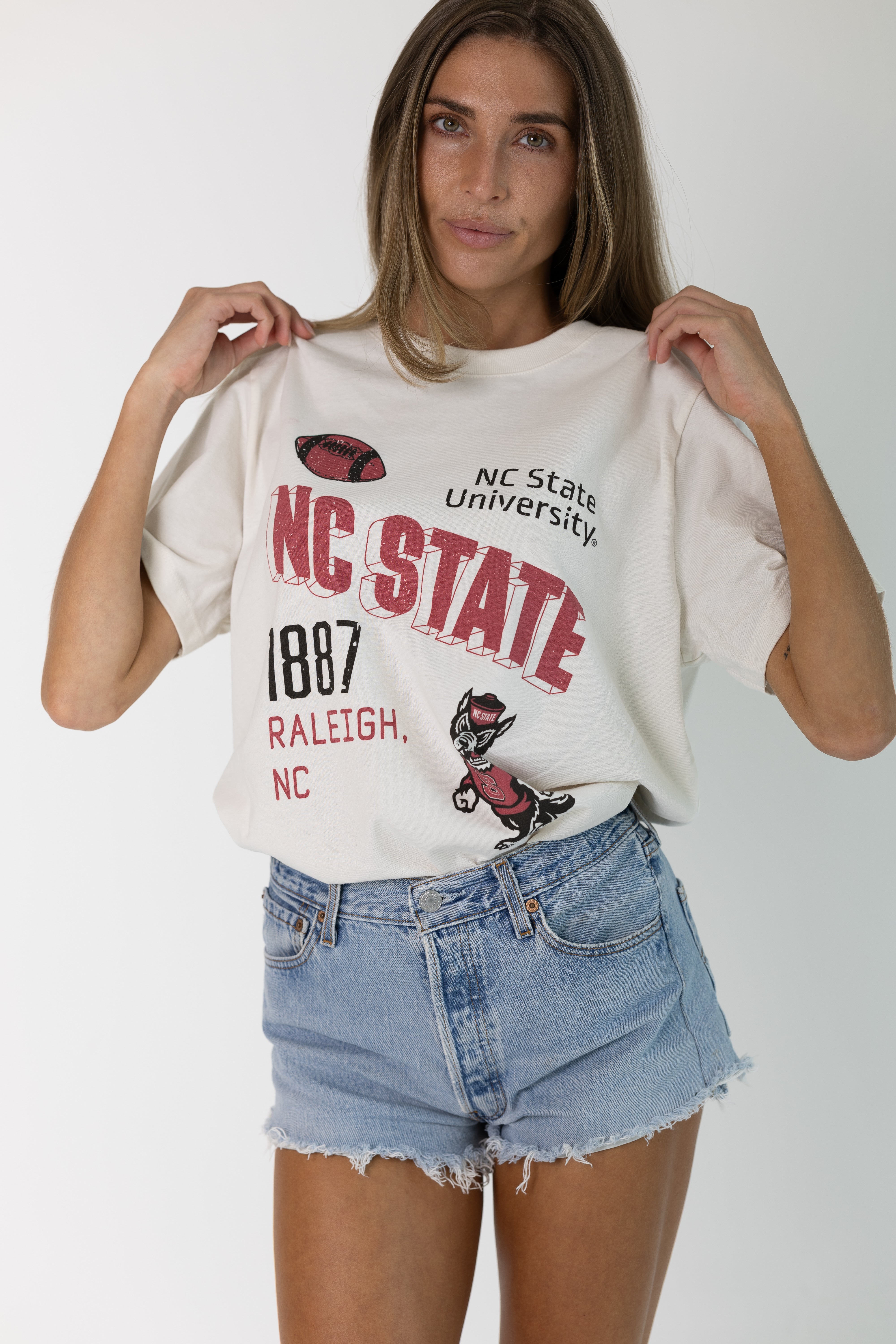 NC State Campus Vintage Womens Letter Tee