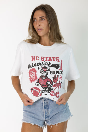 NC State Campus Collage Boxy Crop Tee