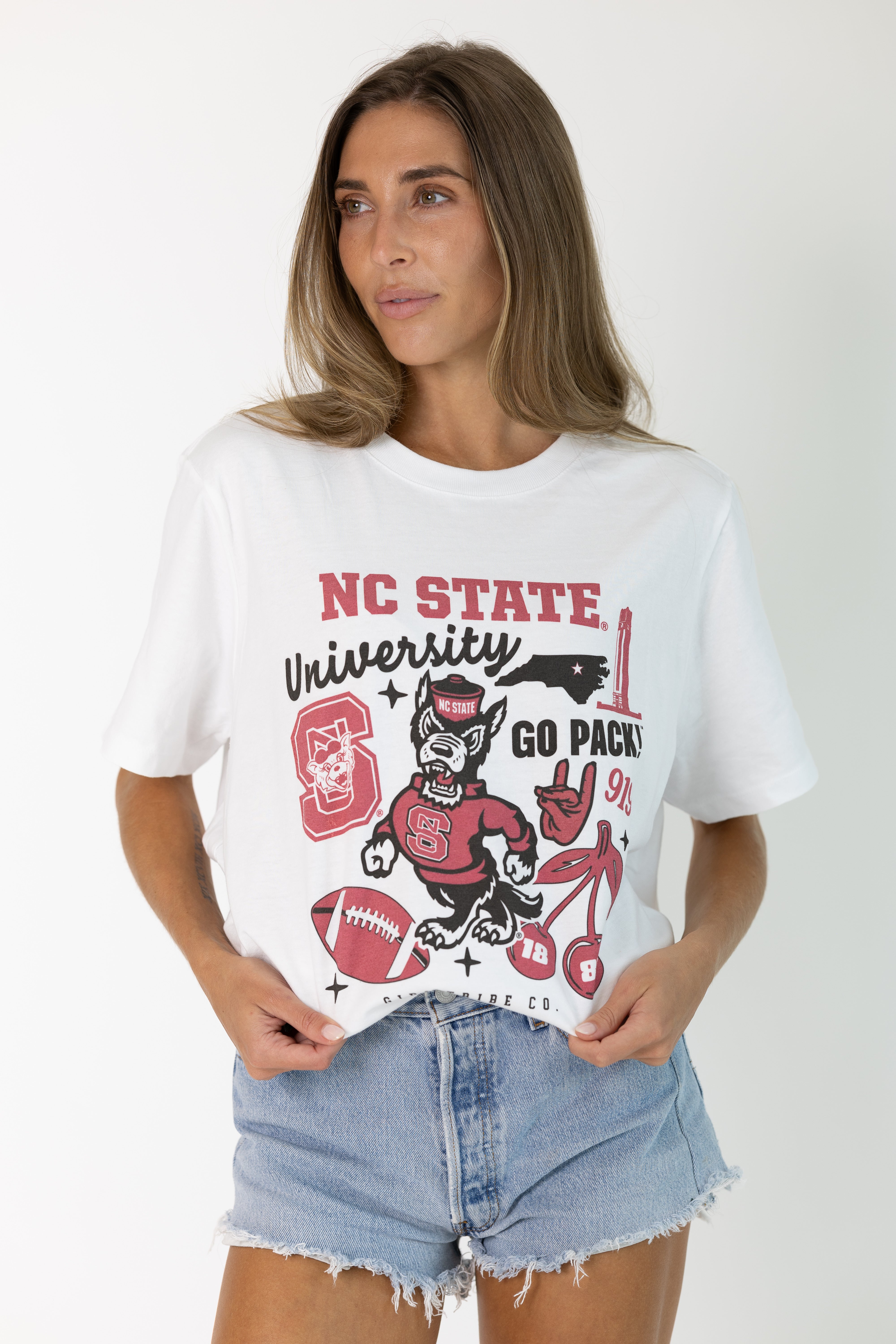 NC State Campus Collage Boxy Crop Tee