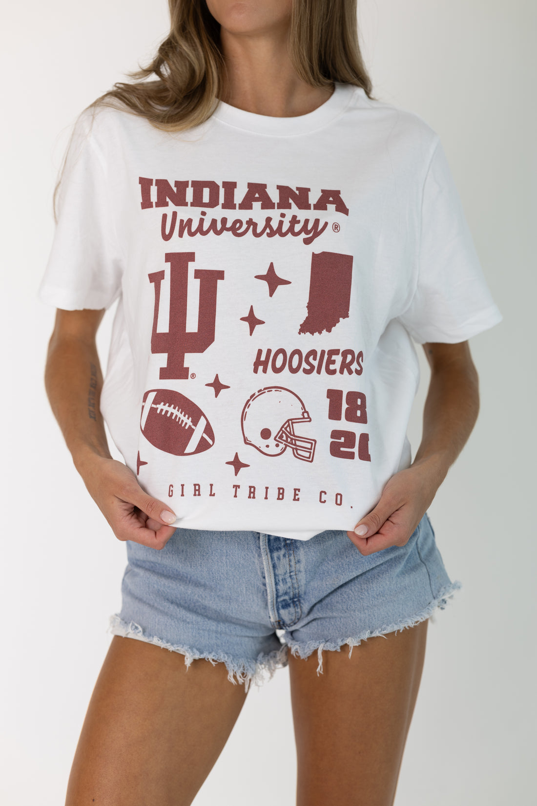 Indiana University Campus Collage Boxy Crop Tee