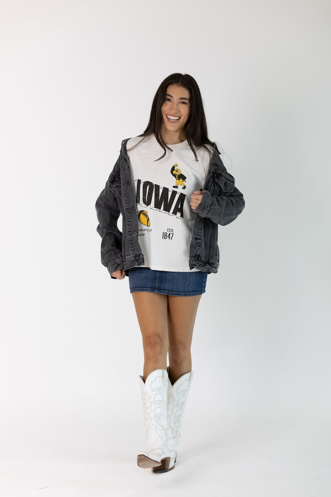 University of Iowa Vintage Womens Letter Tee