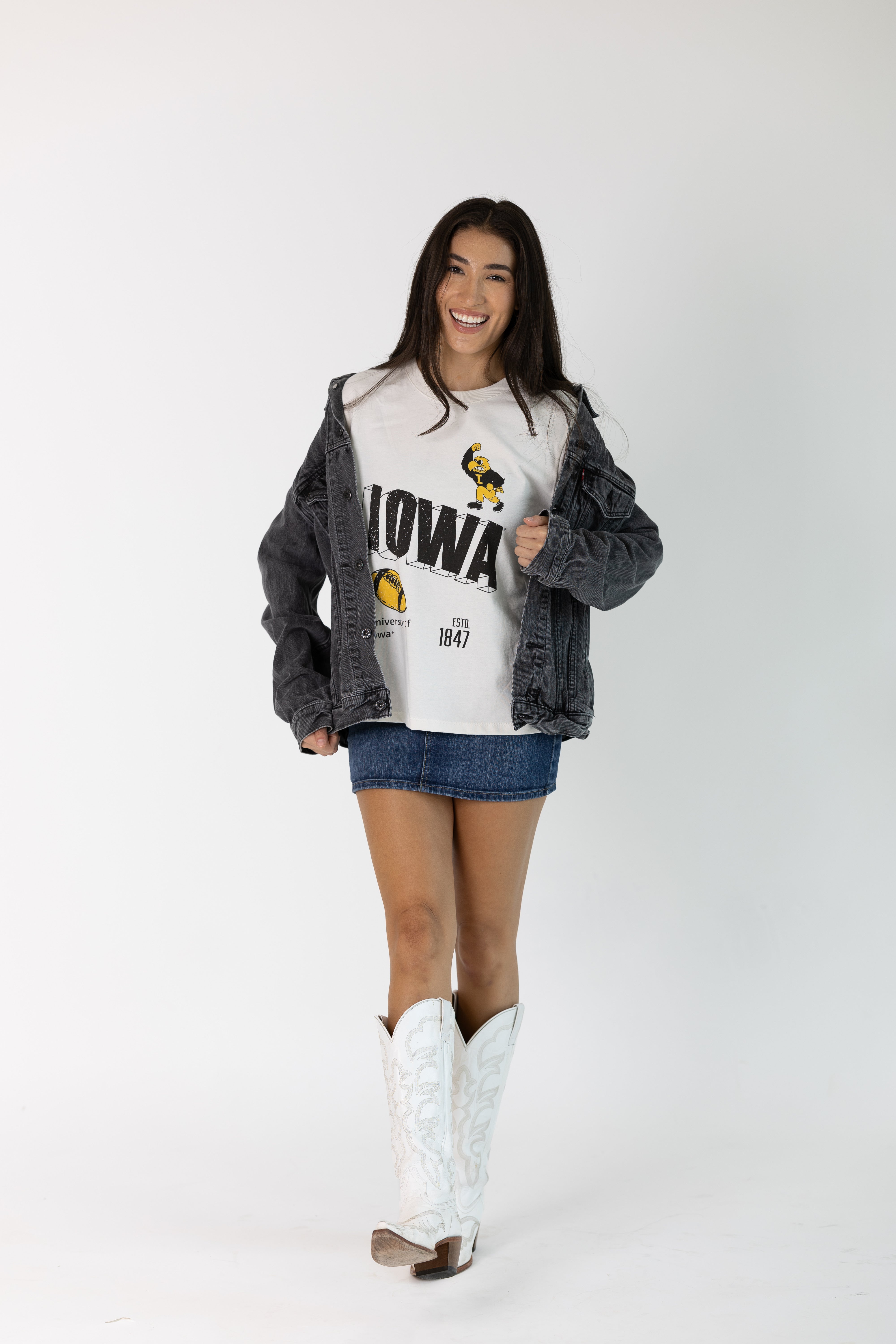 University of Iowa Vintage Womens Letter Tee