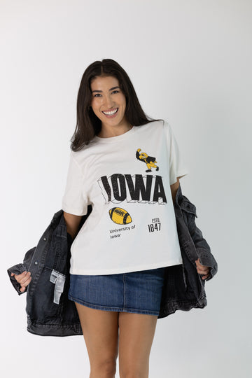 University of Iowa Vintage Womens Letter Tee