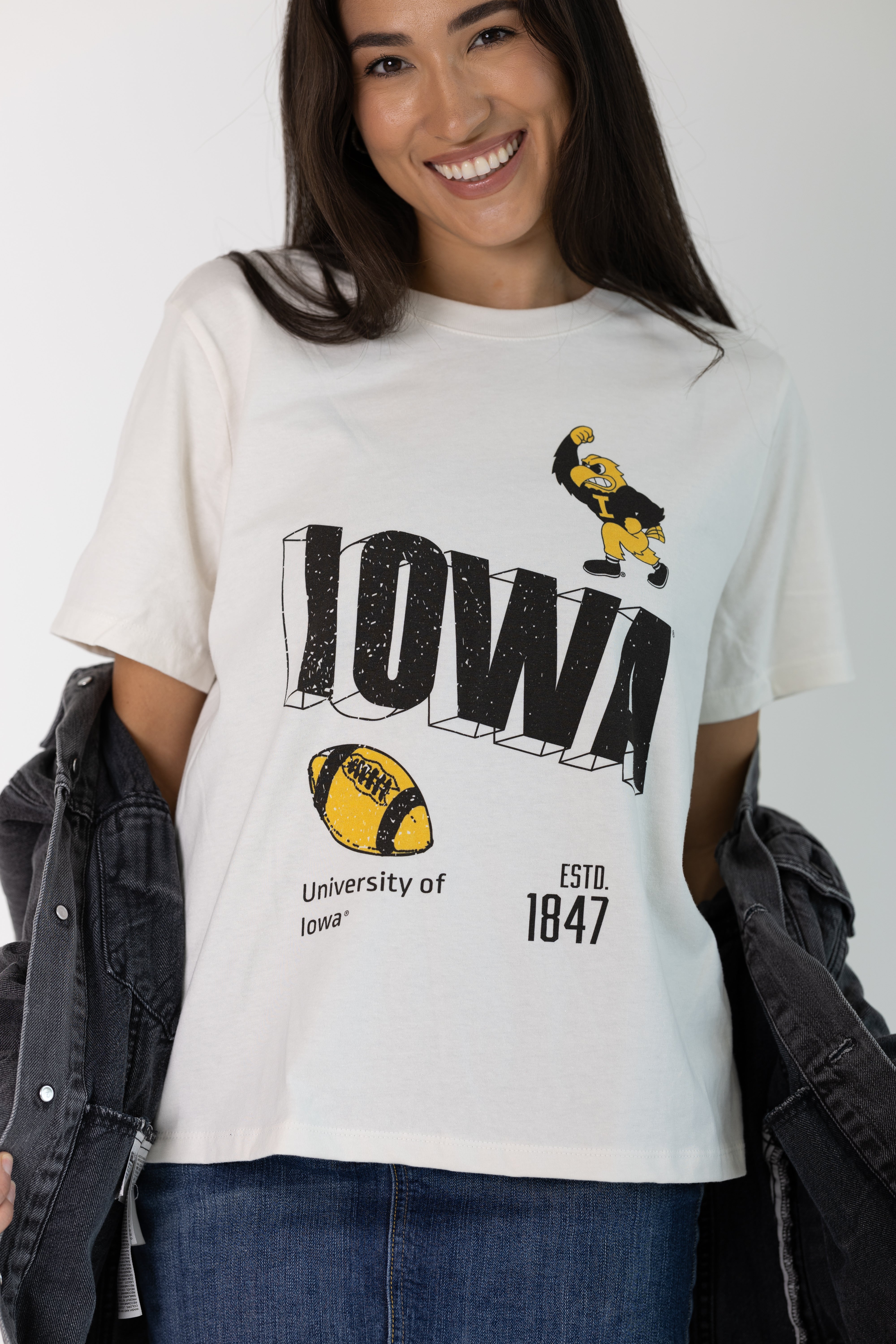 University of Iowa Vintage Womens Letter Tee