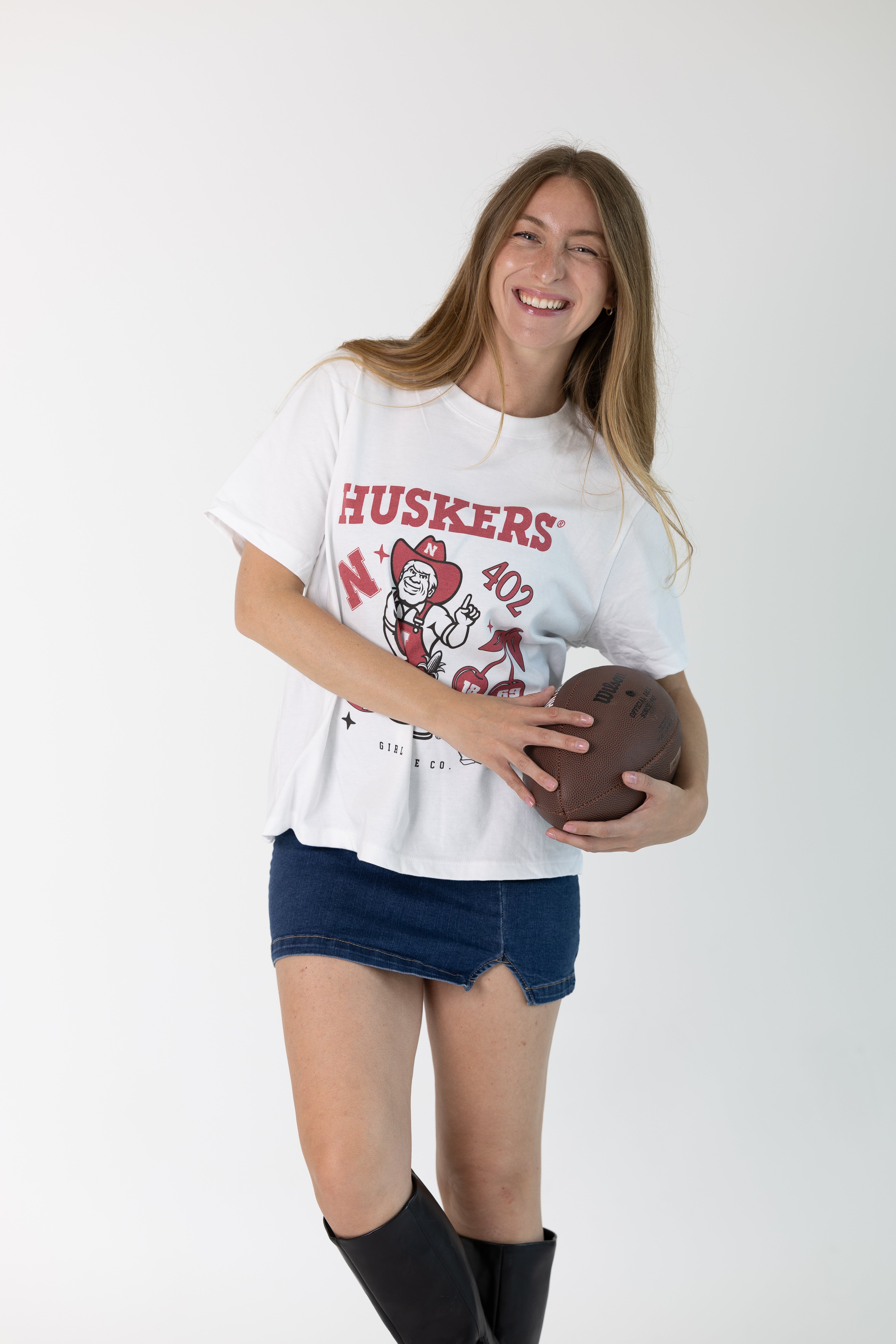 University of Nebraska Campus Collage Boxy Crop Tee