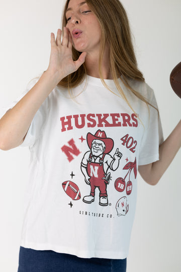 University of Nebraska Campus Collage Boxy Crop Tee
