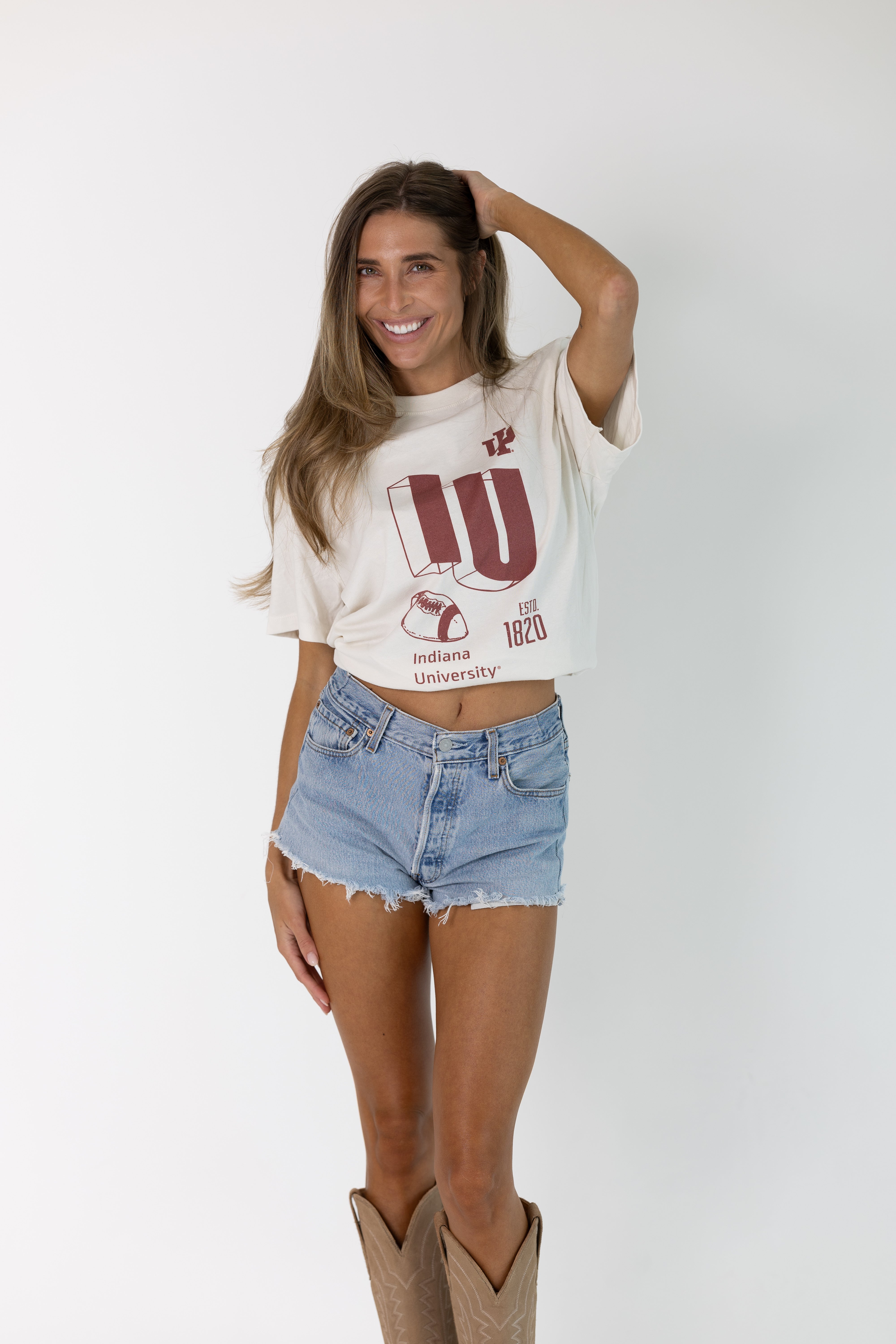 Indiana University Vintage Womens Letter Tee