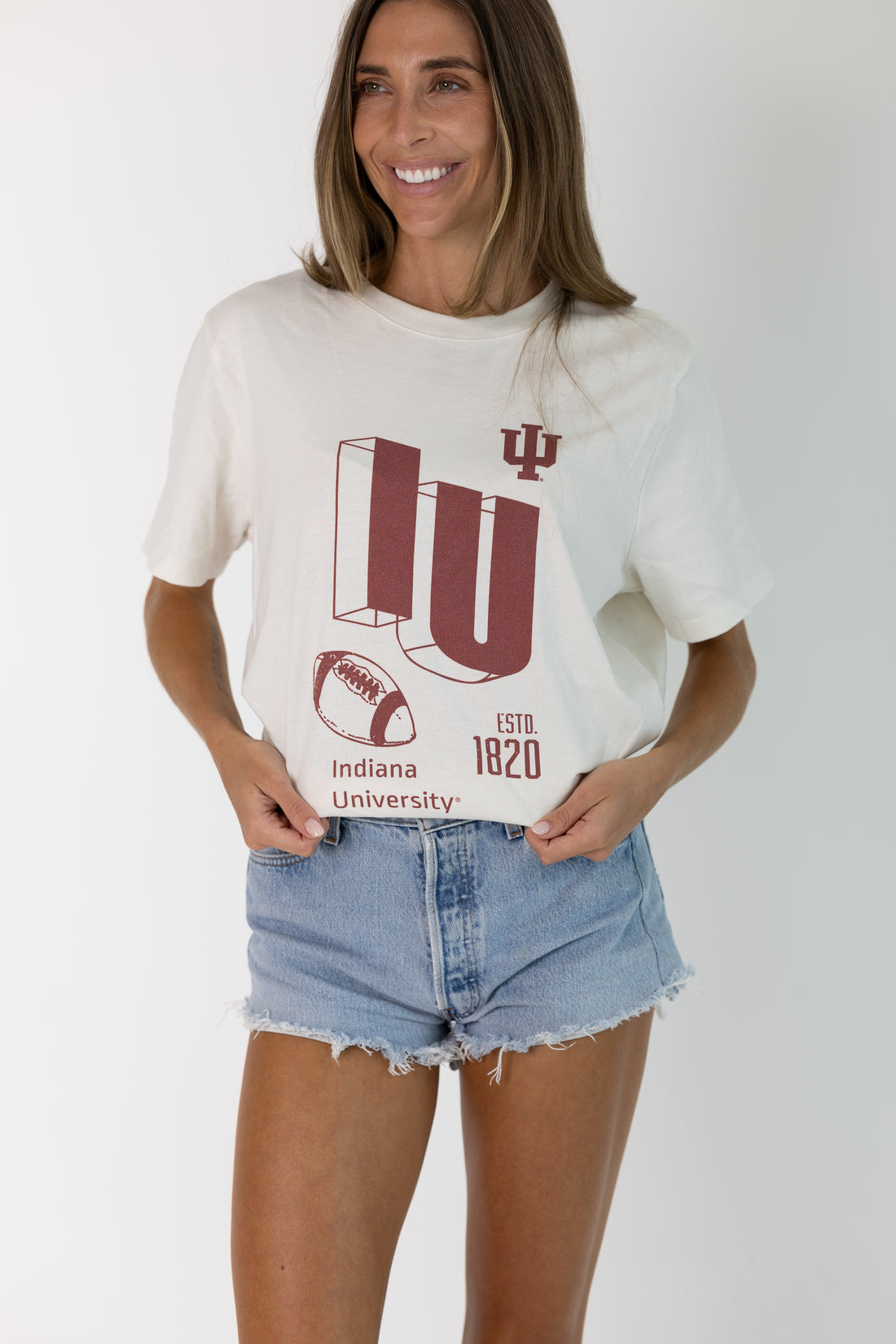 Indiana University Vintage Womens Letter Tee