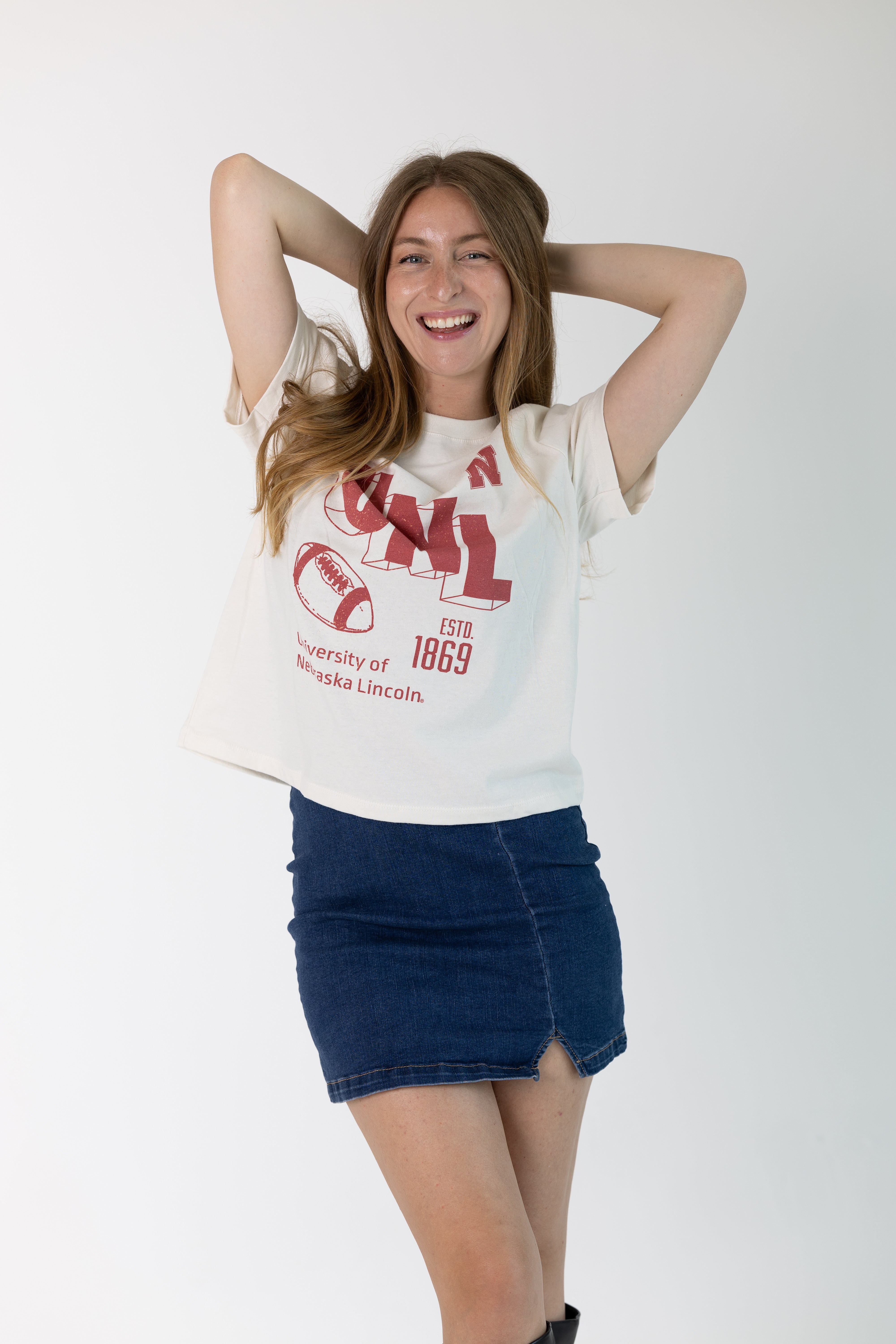 University of Nebraska Vintage Womens Letter Tee