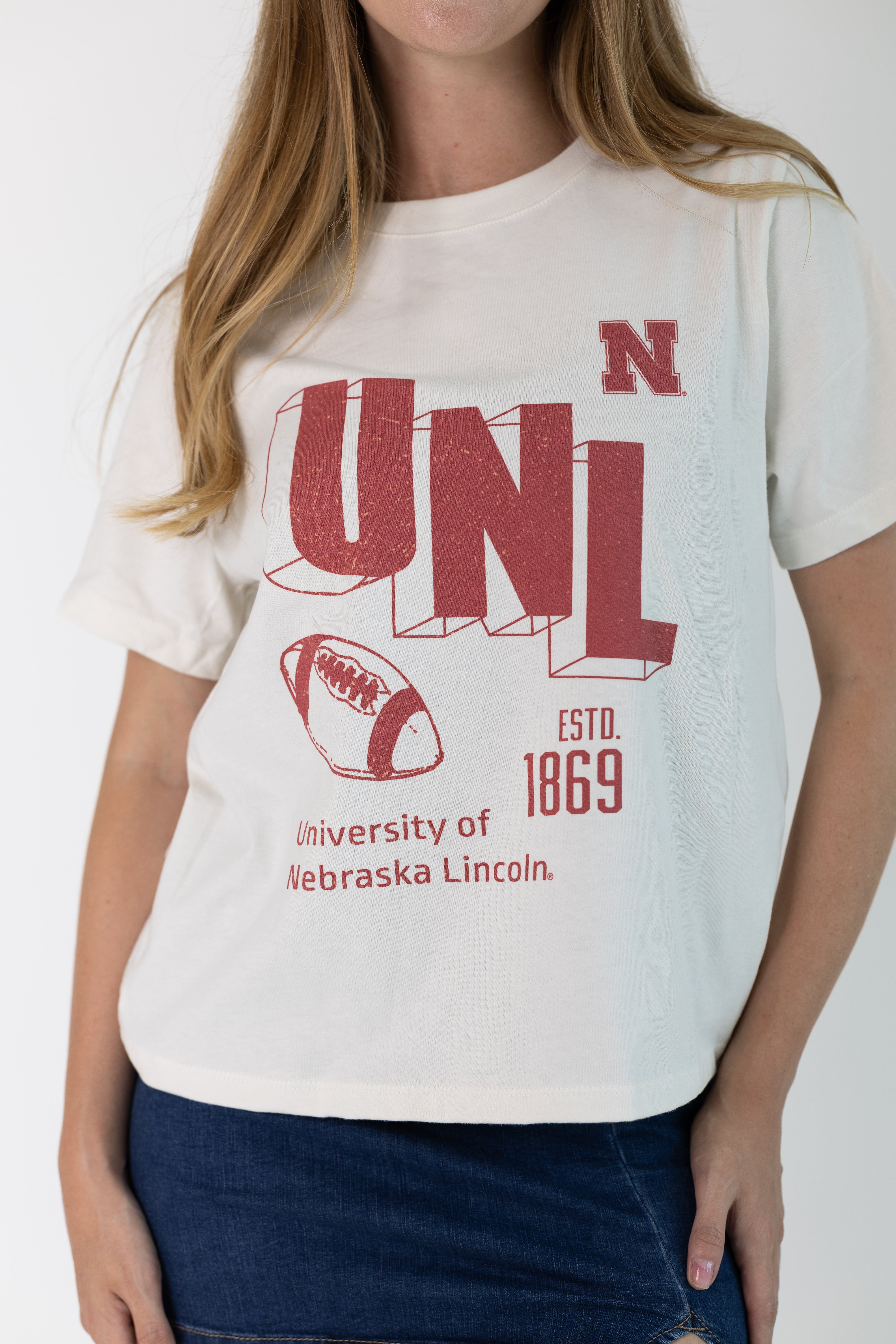 University of Nebraska Vintage Womens Letter Tee