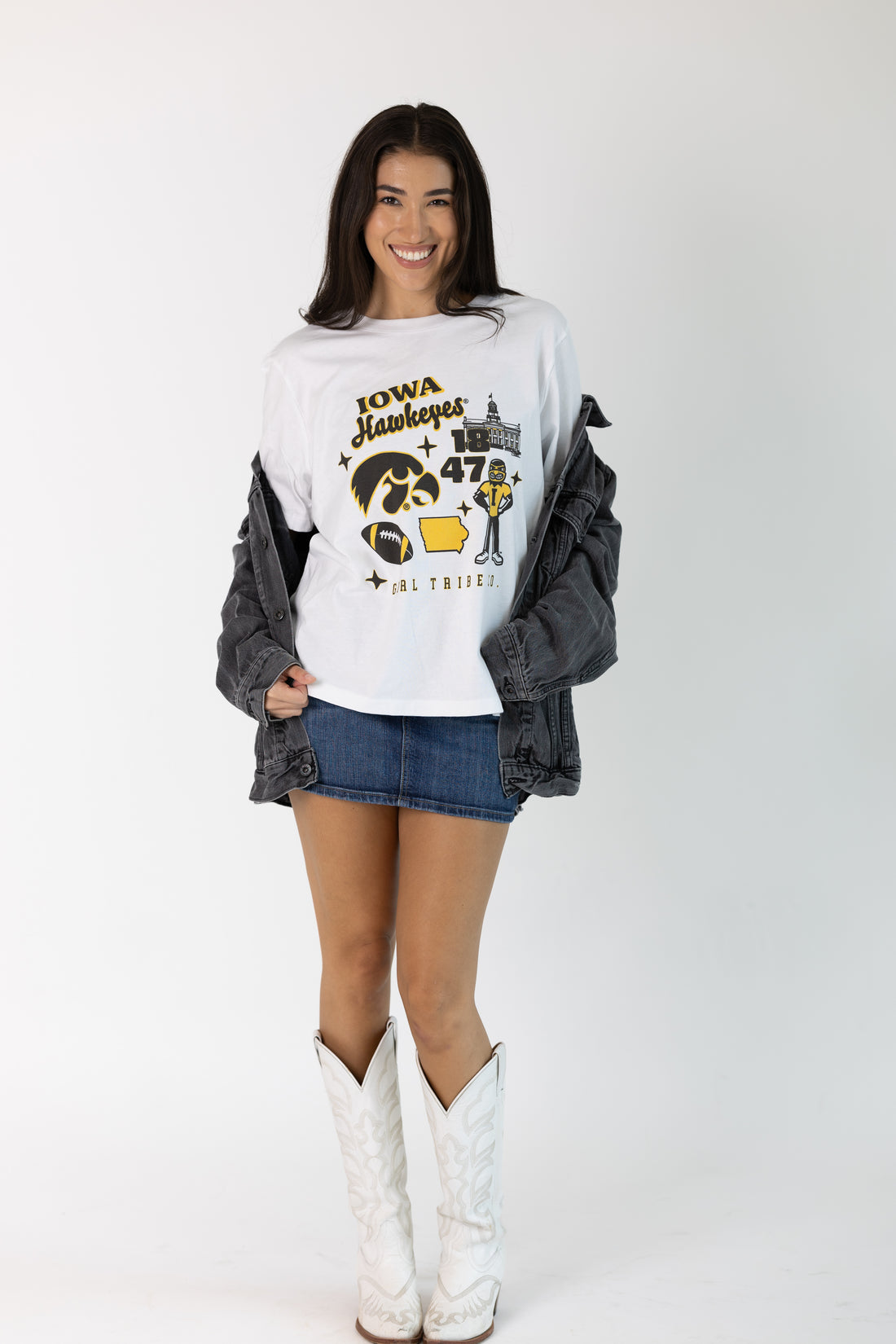 University of Iowa Campus Collage Boxy Crop Tee