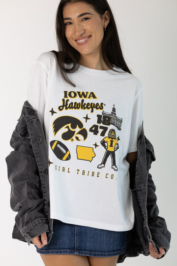 University of Iowa Campus Collage Boxy Crop Tee