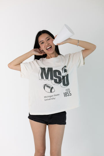 Michigan State University Vintage Womens Letter Tee