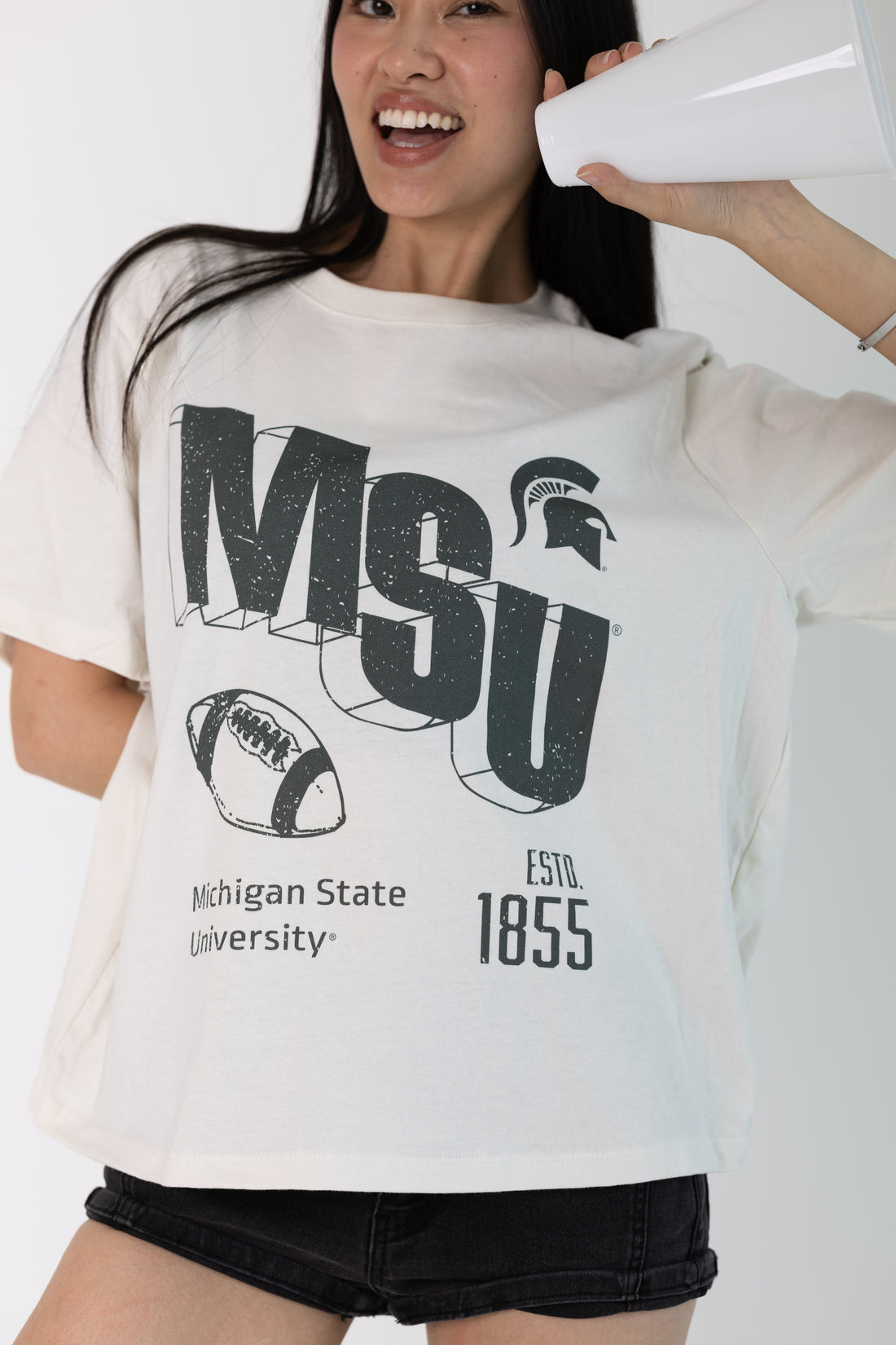 Michigan State University Vintage Womens Letter Tee