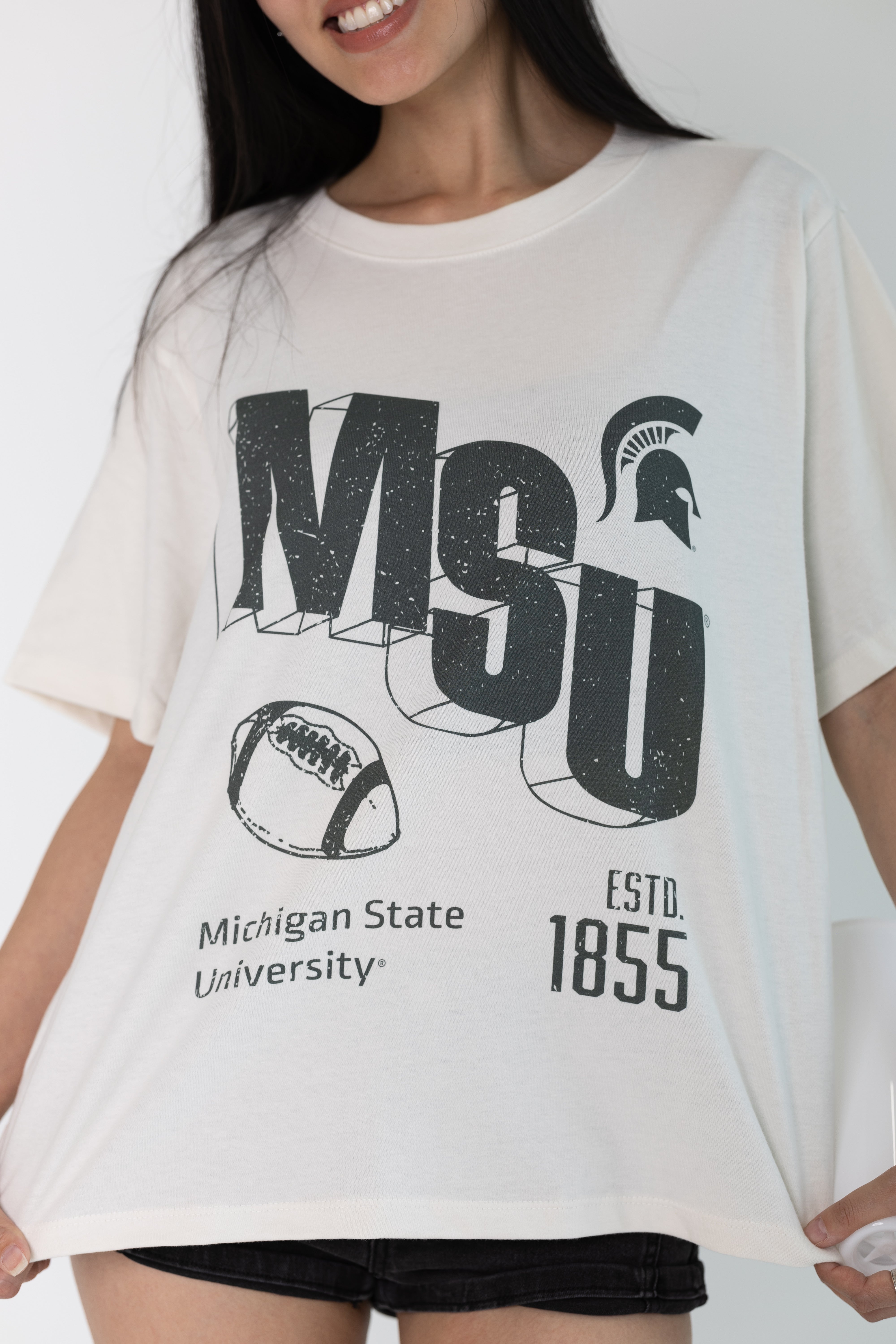 Michigan State University Vintage Womens Letter Tee