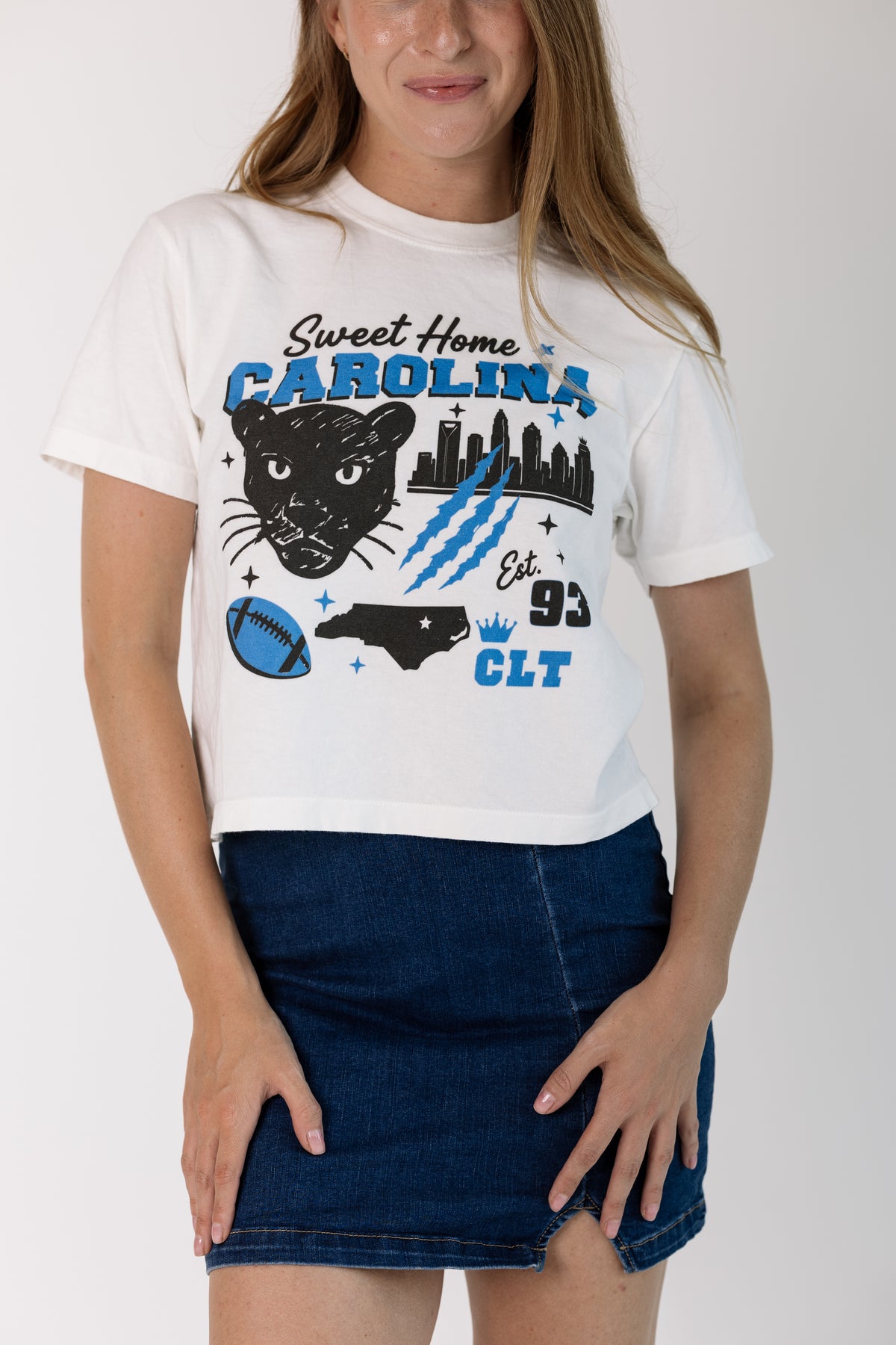 Sweet Home Carolina Collage Cropped Tee