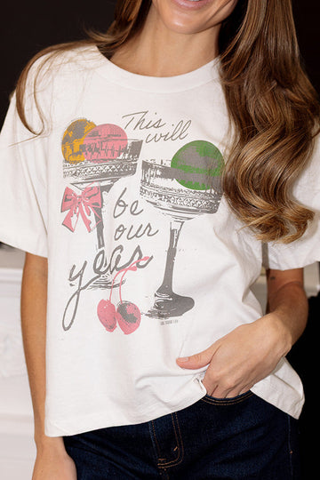 This Will Be Our Year Cropped Tee in White
