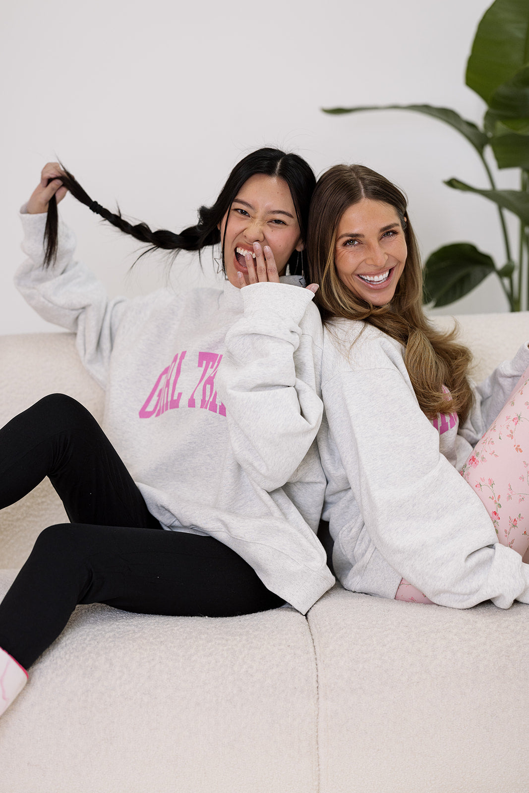 Pink Print Girl Tribe Mock Neck Sweatshirt
