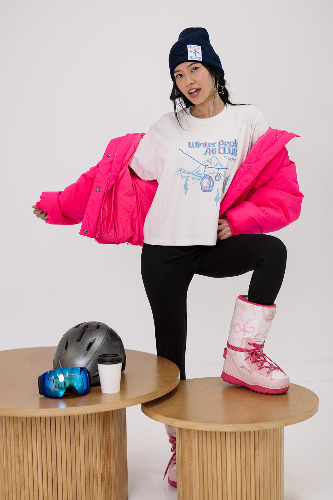 Winter Peak Ski Club Cropped Tee