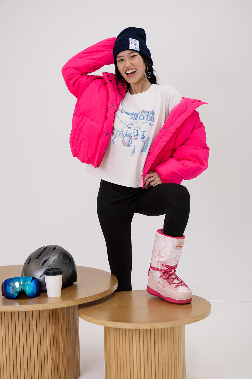 Winter Peak Ski Club Cropped Tee