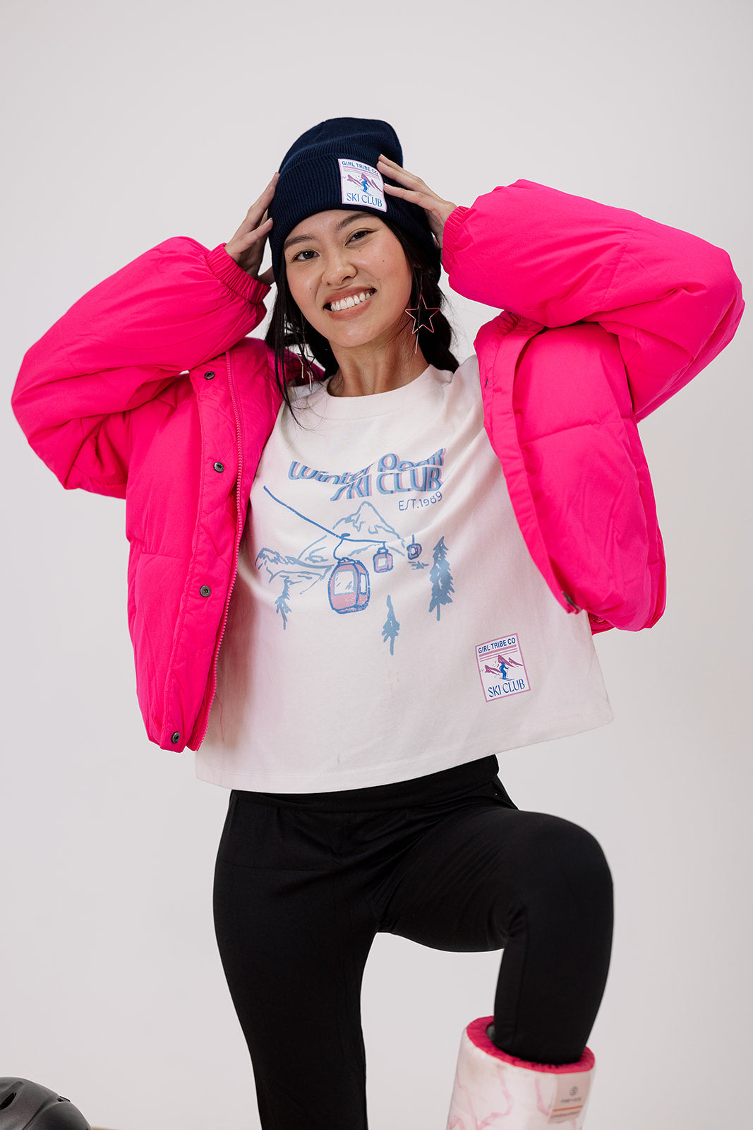 Winter Peak Ski Club Cropped Tee