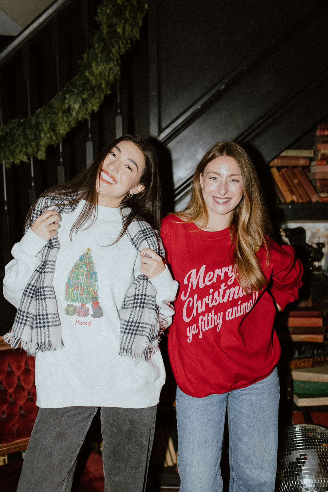 Merry Tree Mock Neck