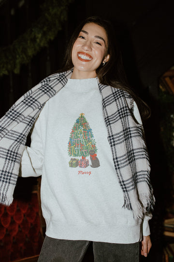 Merry Tree Mock Neck