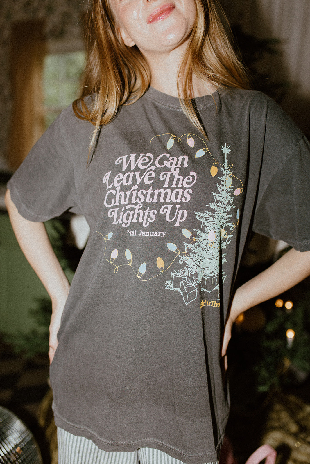 Leave the Christmas Lights Up Tee